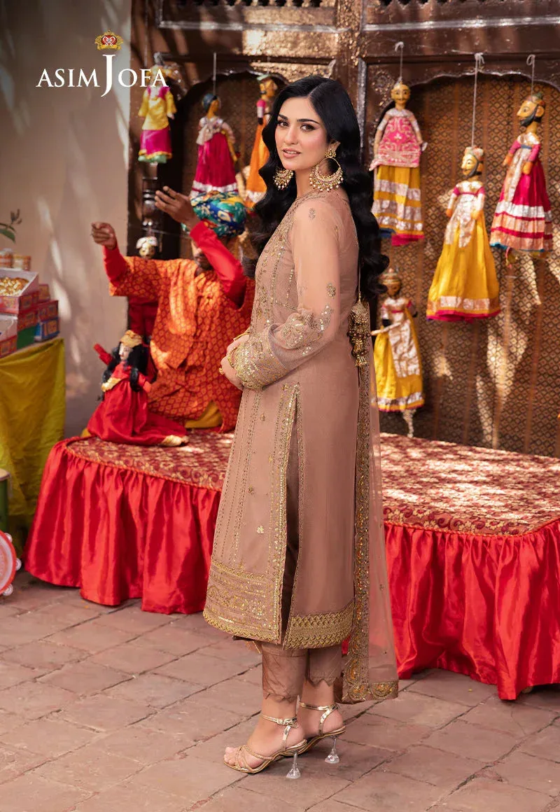 Asim Jofa Pyaar Diyan Gallan Formals Brown Net – view 2 – Poshaq