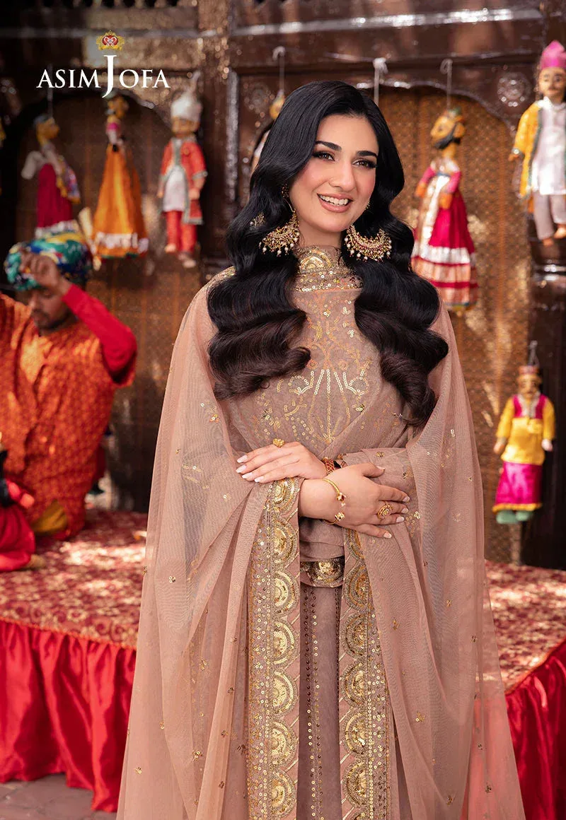 Asim Jofa Pyaar Diyan Gallan Formals Brown Net – view 3 – Poshaq