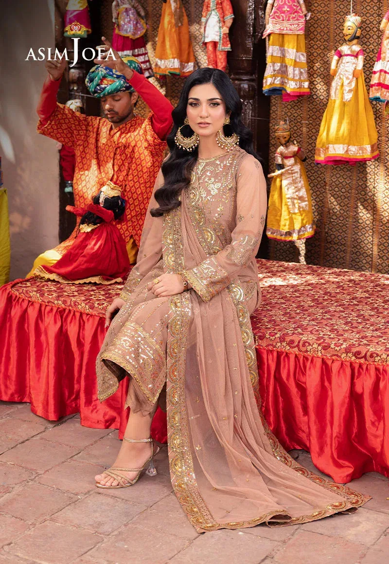 Asim Jofa Pyaar Diyan Gallan Formals Brown Net – view 4 – Poshaq