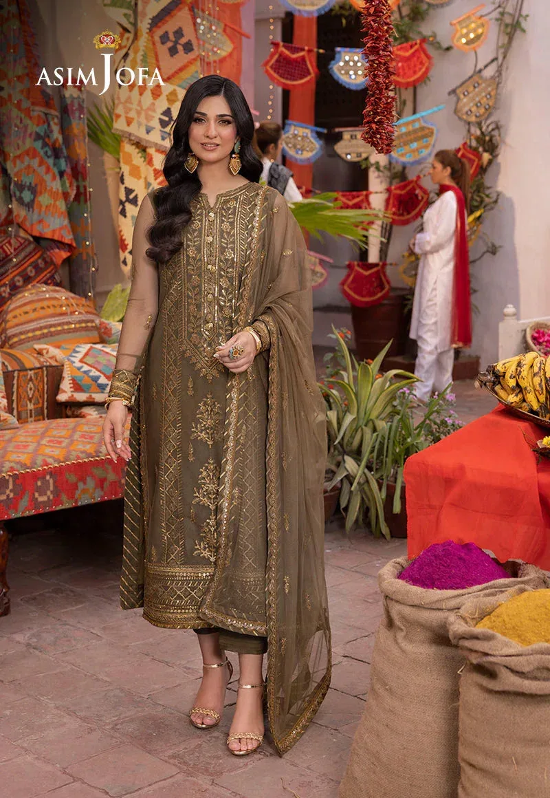 Asim Jofa Pyaar Diyan Gallan Formals Green Net – view 1 – Poshaq