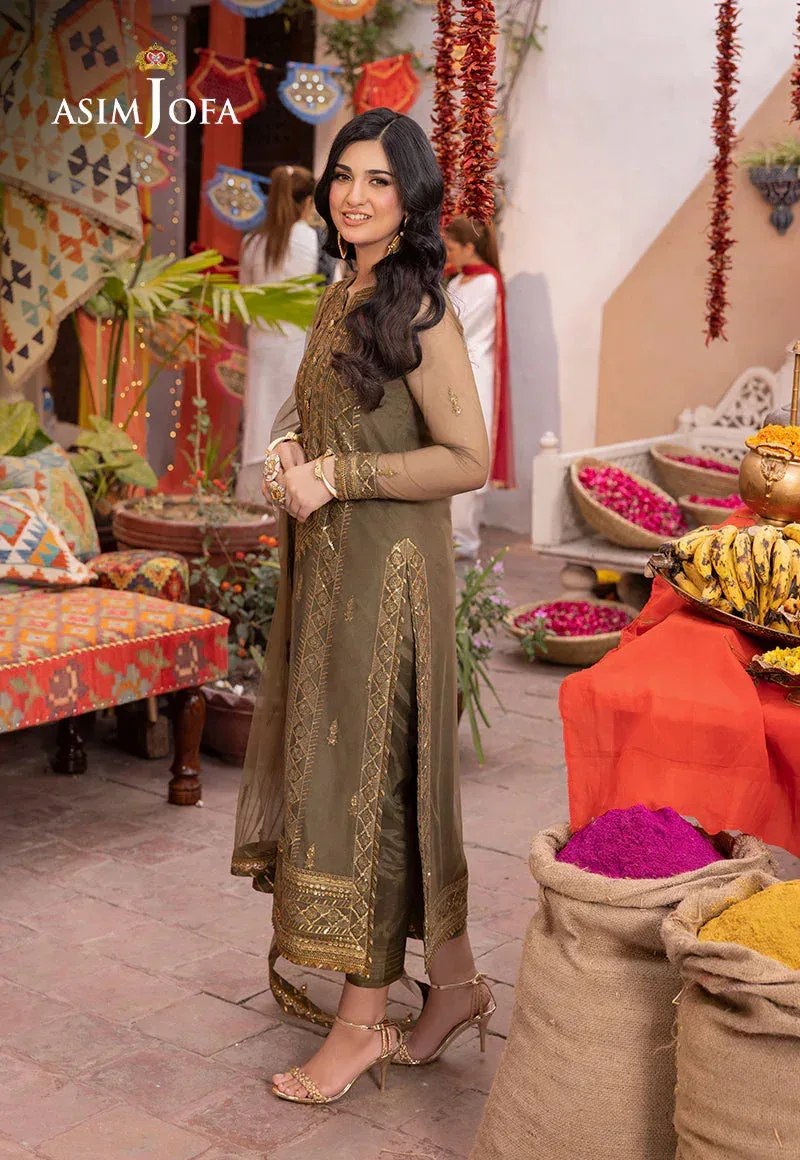 Asim Jofa Pyaar Diyan Gallan Formals Green Net – view 2 – Poshaq