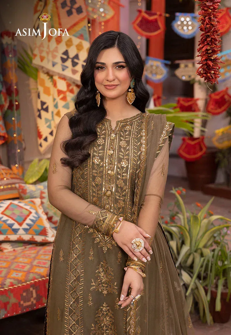Asim Jofa Pyaar Diyan Gallan Formals Green Net – view 3 – Poshaq