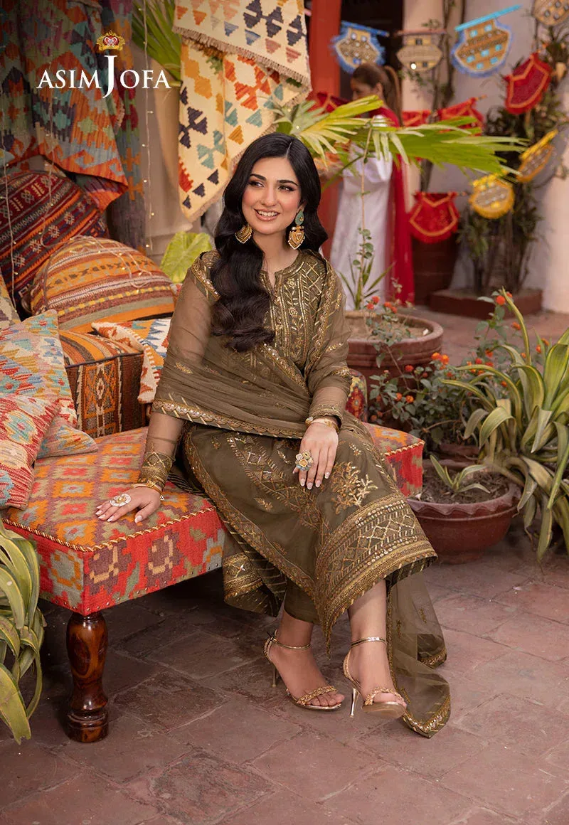 Asim Jofa Pyaar Diyan Gallan Formals Green Net – view 4 – Poshaq