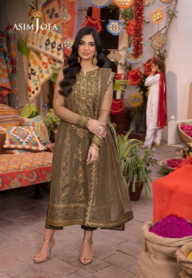 Asim Jofa Pyaar Diyan Gallan Formals Green Net – view 5 – Poshaq