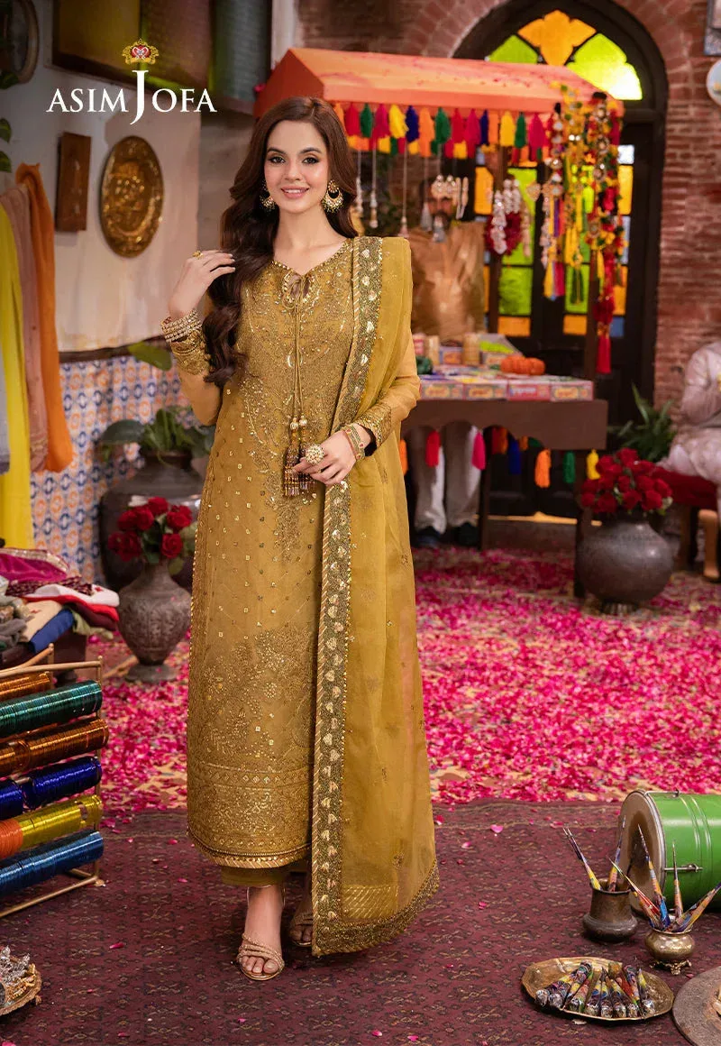 Asim Jofa Pyaar Diyan Gallan Formals Gold Organza – view 1 – Poshaq