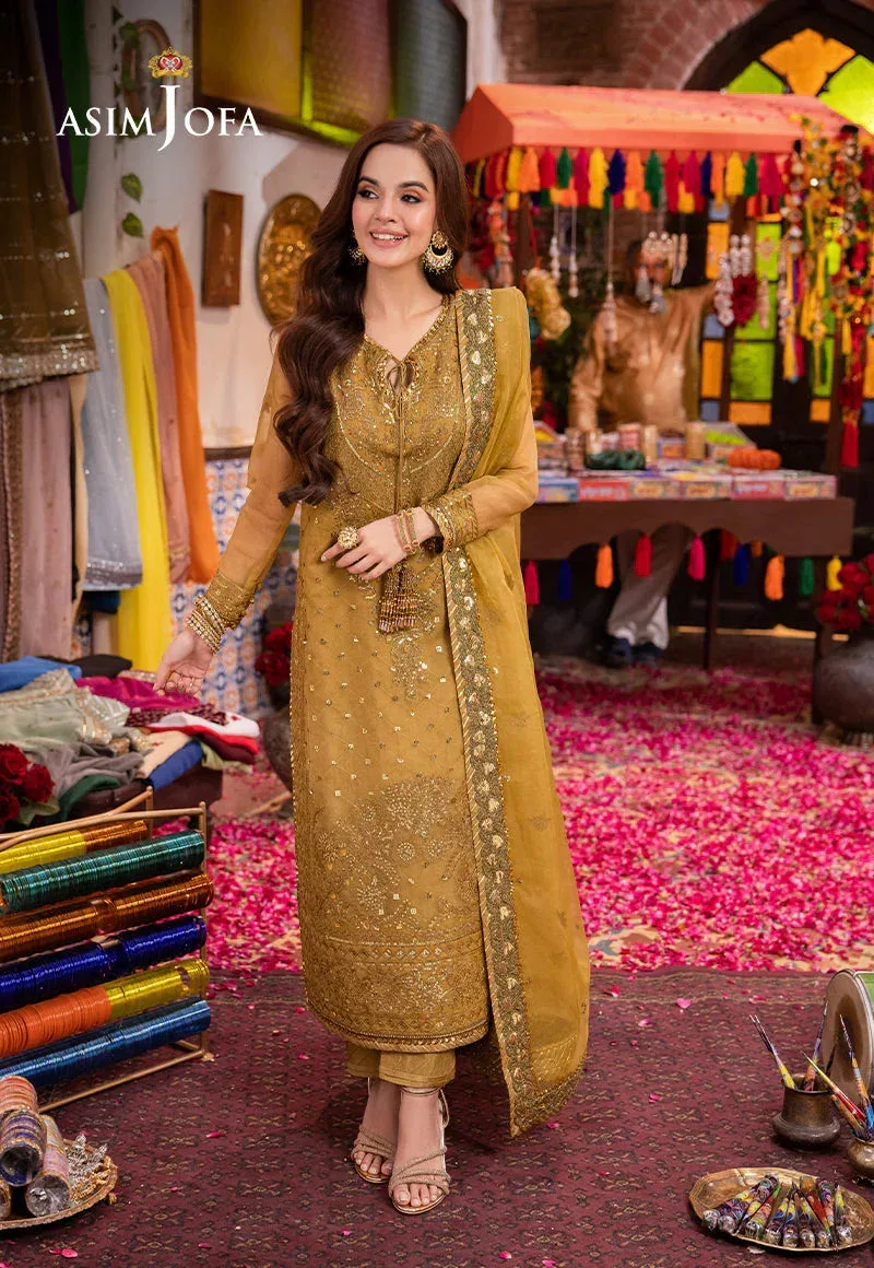 Asim Jofa Pyaar Diyan Gallan Formals Gold Organza – view 6 – Poshaq