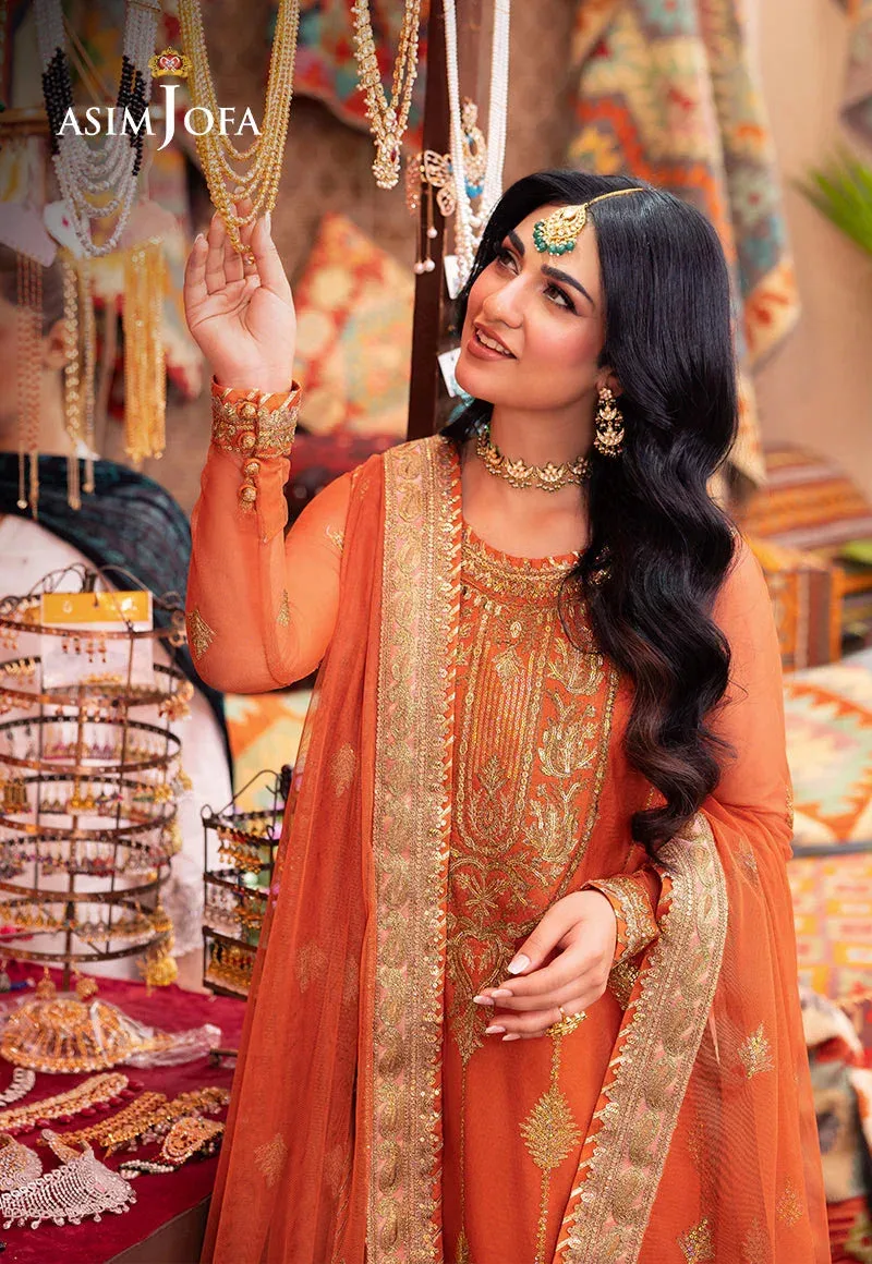 Asim Jofa Pyaar Diyan Gallan Formals Orange Net – view 4 – Poshaq