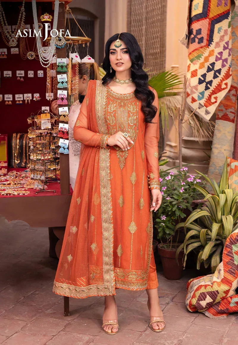 Asim Jofa Pyaar Diyan Gallan Formals Orange Net – view 5 – Poshaq