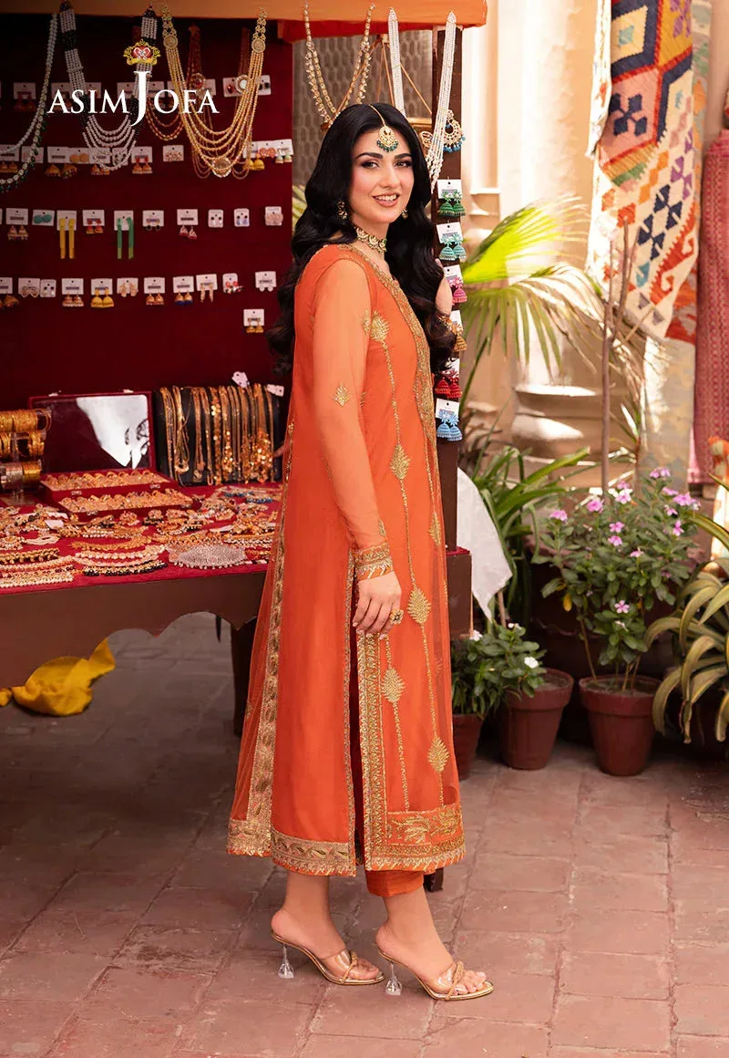 Asim Jofa Pyaar Diyan Gallan Formals Orange Net – view 6 – Poshaq