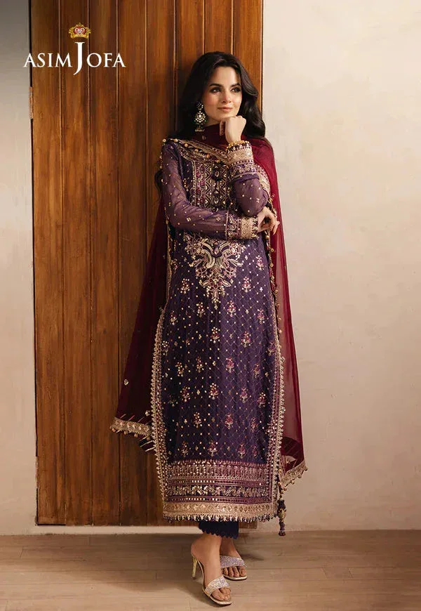 Asim Jofa Heeriye Lavender Chiffon – view 2 – Poshaq