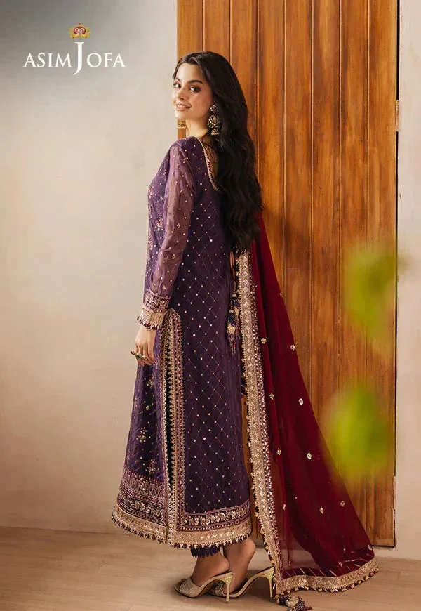 Asim Jofa Heeriye Lavender Chiffon – view 3 – Poshaq