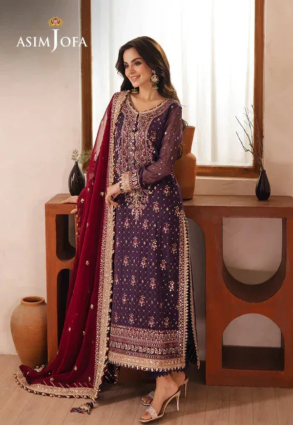 Asim Jofa Heeriye Lavender Chiffon – view 4 – Poshaq