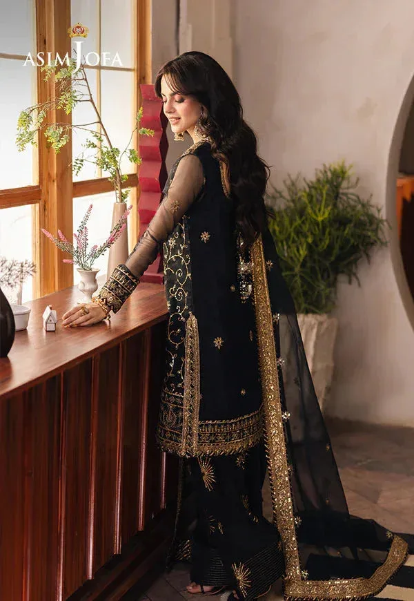 Asim Jofa Heeriye Black Organza – view 2 – Poshaq