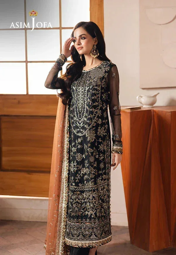 Asim Jofa Heeriye Black Organza – view 2 – Poshaq