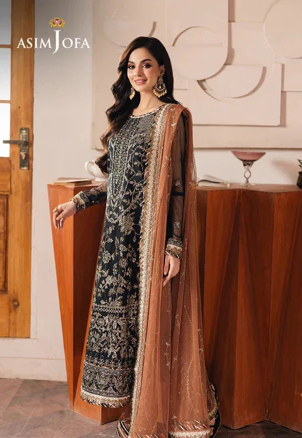 Asim Jofa Heeriye Black Organza – view 3 – Poshaq