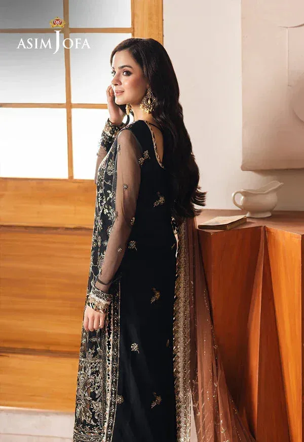 Asim Jofa Heeriye Black Organza – view 4 – Poshaq