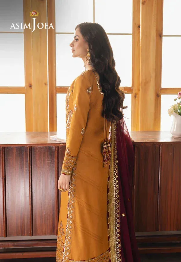Asim Jofa Heeriye Mustard Chiffon – view 2 – Poshaq