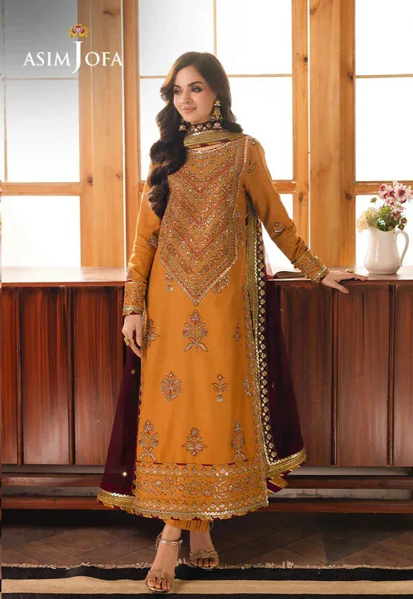 Asim Jofa Heeriye Mustard Chiffon – view 4 – Poshaq