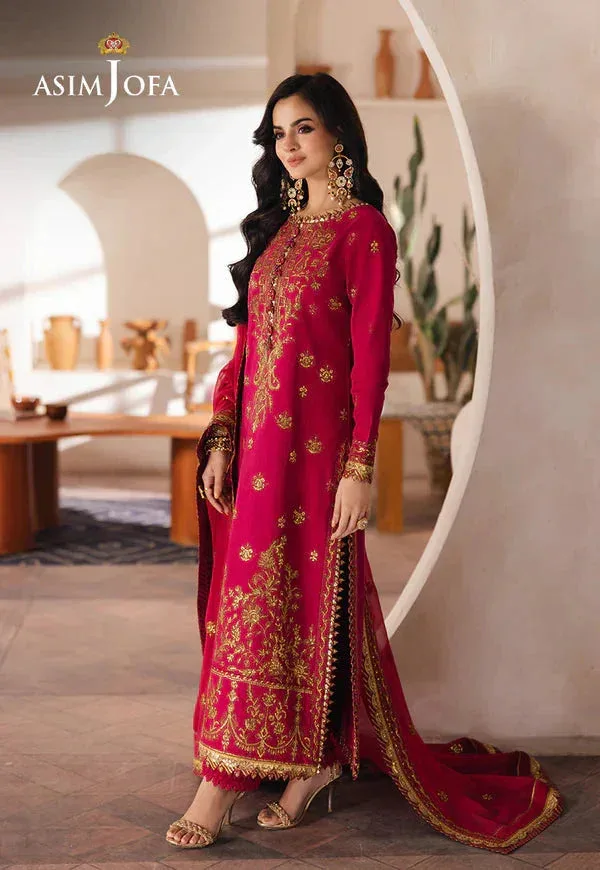 Asim Jofa Heeriye Magenta Chiffon – view 2 – Poshaq