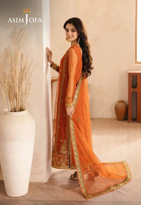 Asim Jofa Heeriye Orange Silk – view 2 – Poshaq