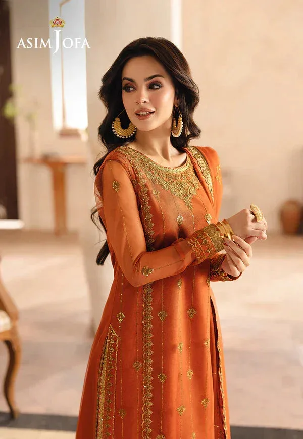 Asim Jofa Heeriye Orange Silk – view 3 – Poshaq