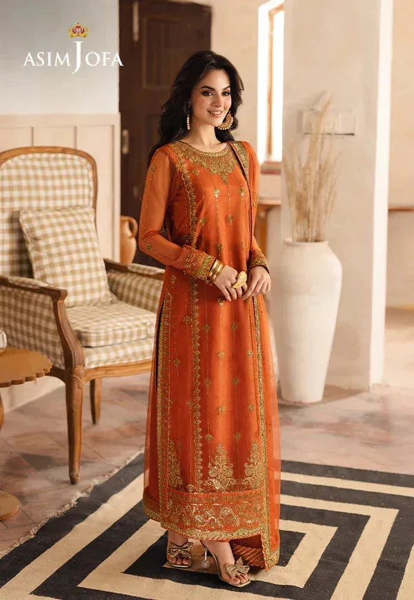 Asim Jofa Heeriye Orange Silk – view 4 – Poshaq