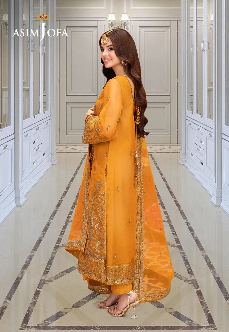 Asim Jofa festive luxe Mustard Organza – view 2 – Poshaq