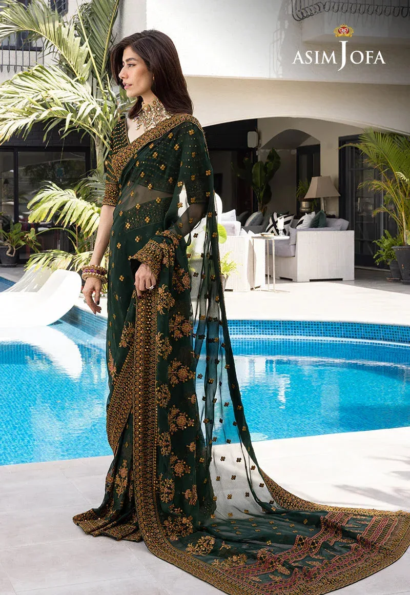 Asim Jofa Mera Haseen Jora Green Chiffon – view 2 – Poshaq