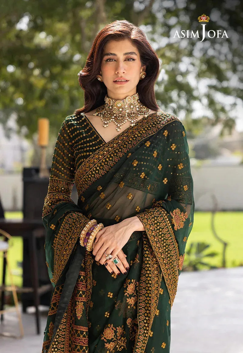Asim Jofa Mera Haseen Jora Green Chiffon – view 3 – Poshaq
