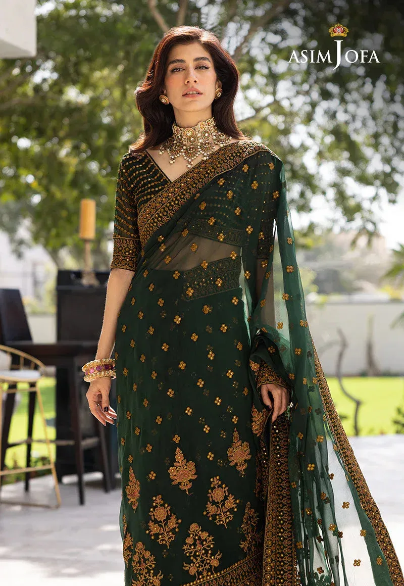 Asim Jofa Mera Haseen Jora Green Chiffon – view 4 – Poshaq