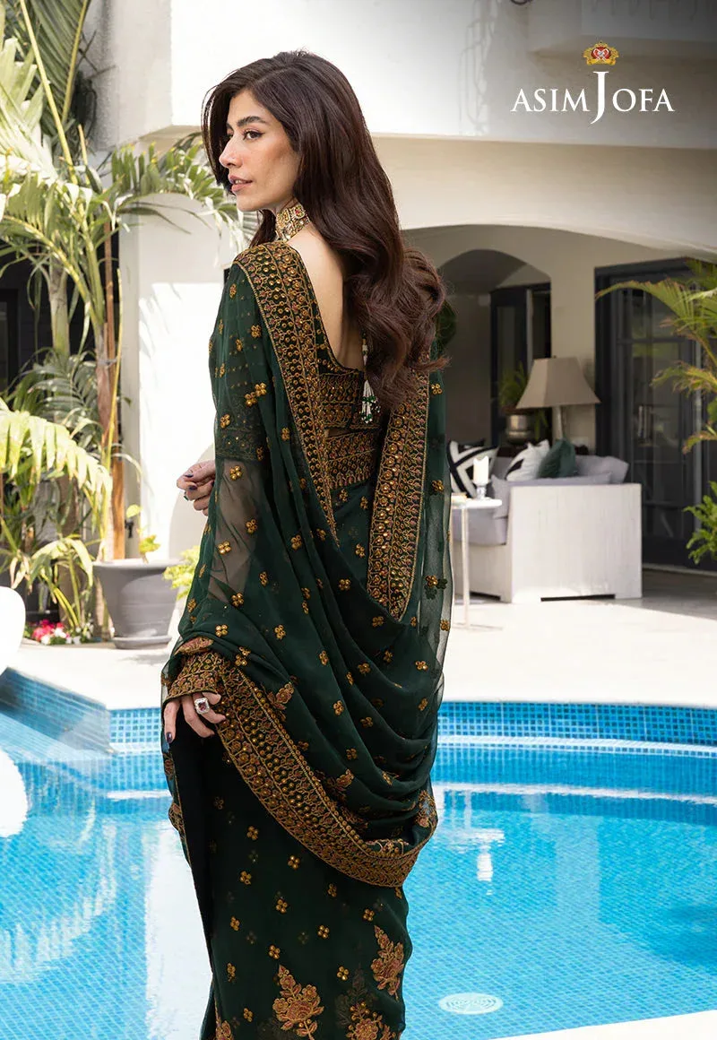 Asim Jofa Mera Haseen Jora Green Chiffon – view 5 – Poshaq