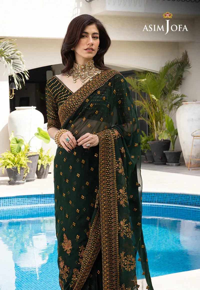 Asim Jofa Mera Haseen Jora Green Chiffon – view 6 – Poshaq