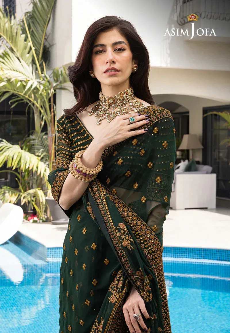 Asim Jofa Mera Haseen Jora Green Chiffon – view 7 – Poshaq