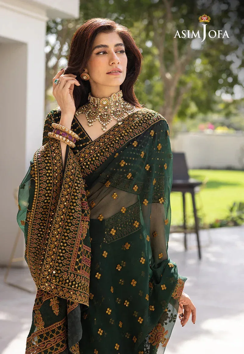 Asim Jofa Mera Haseen Jora Green Chiffon – view 8 – Poshaq