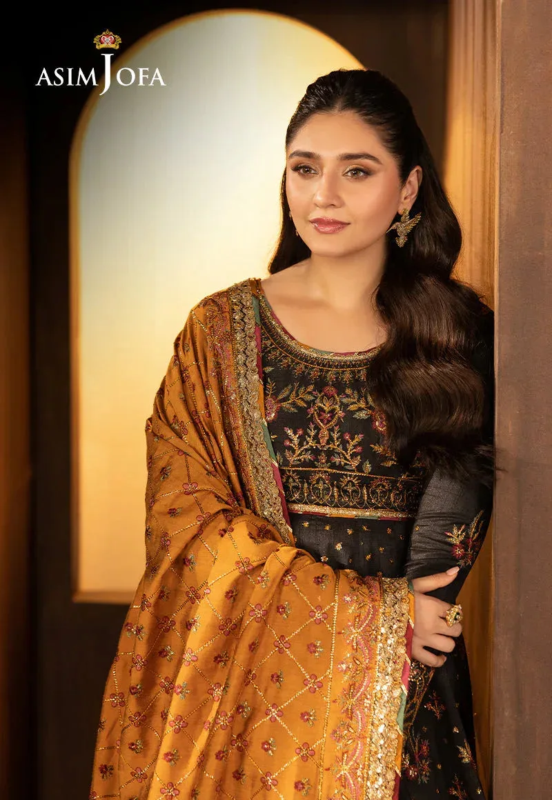 Asim Jofa Luxury Festive Rejoice Mustard Silk – view 3 – Poshaq