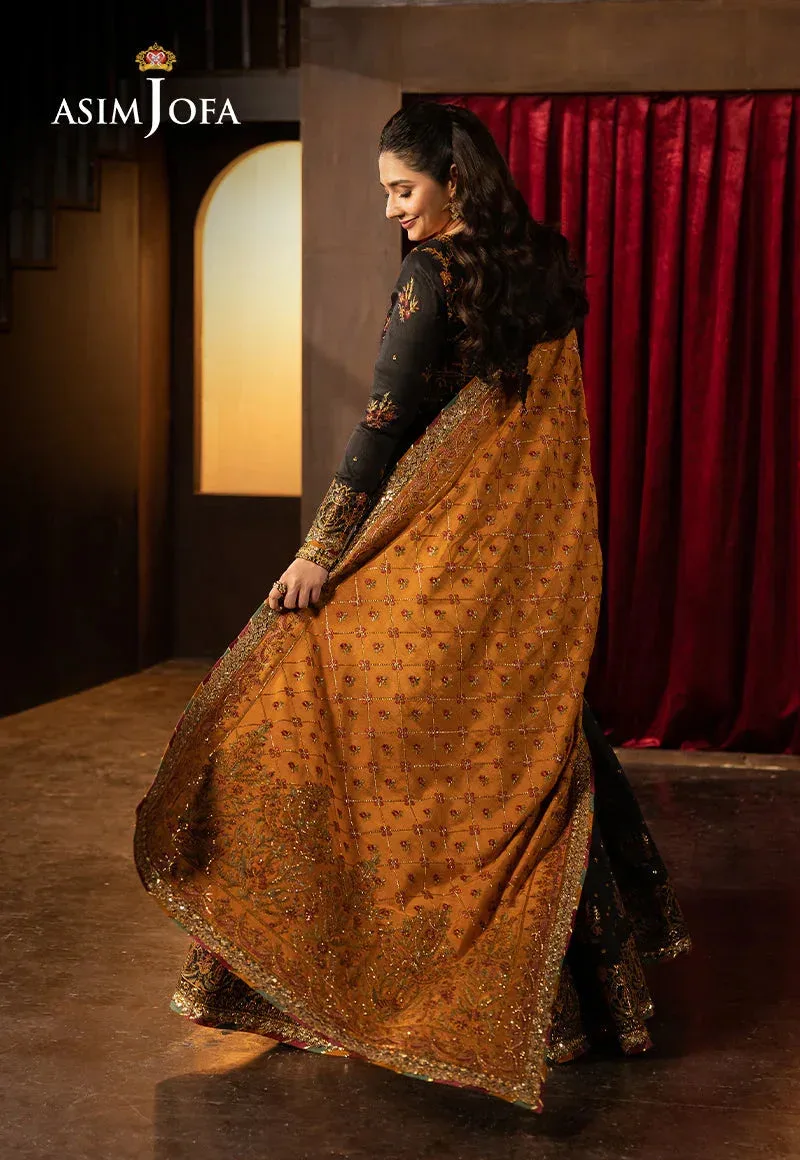 Asim Jofa Luxury Festive Rejoice Mustard Silk – view 5 – Poshaq