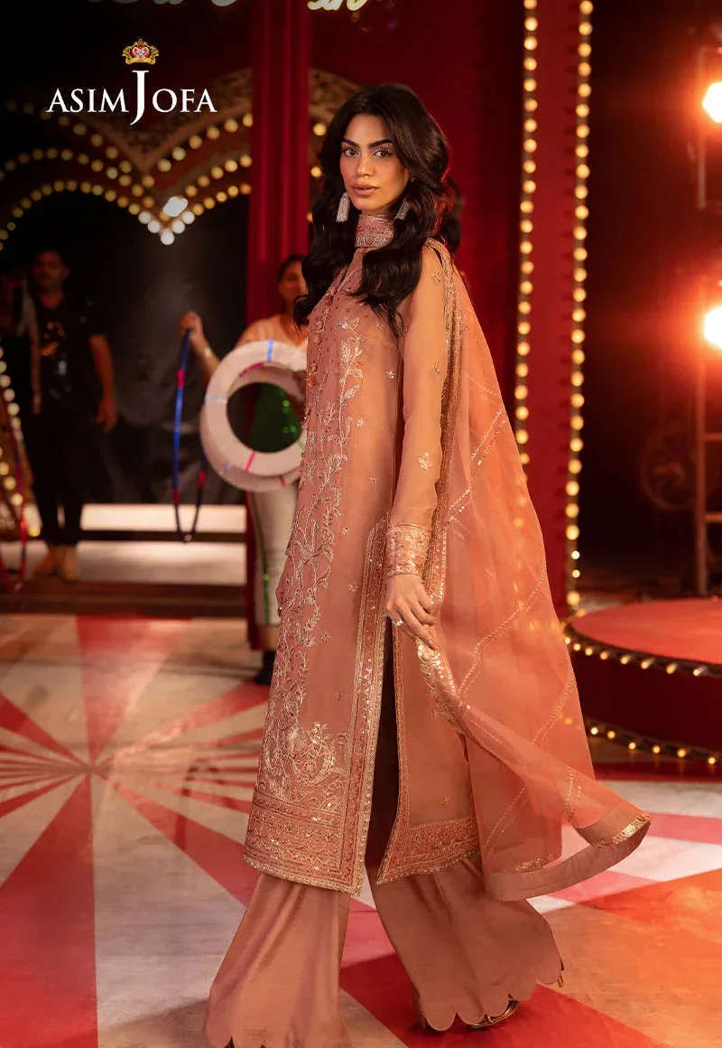 Asim Jofa Luxury Festive Rejoice Peach Chiffon – view 5 – Poshaq