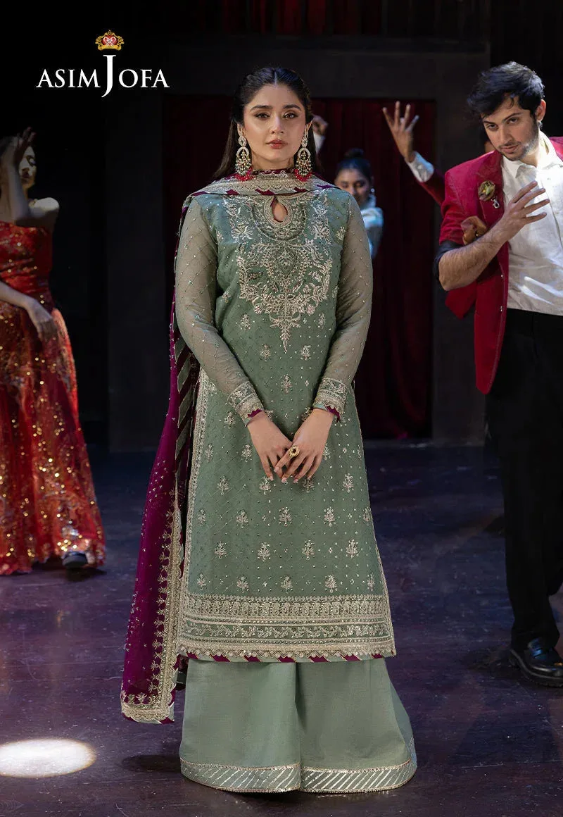 Asim Jofa Luxury Festive Rejoice Magenta Chiffon – view 7 – Poshaq