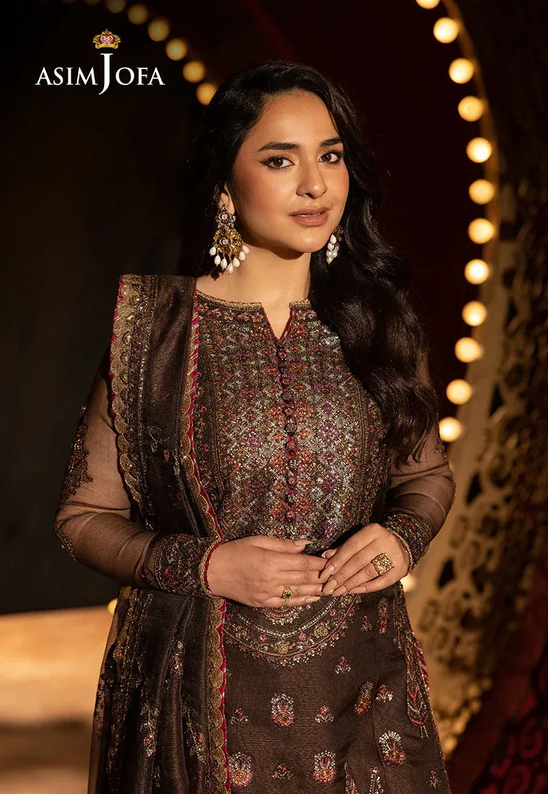 Asim Jofa Luxury Festive Rejoice Purple Net – view 3 – Poshaq