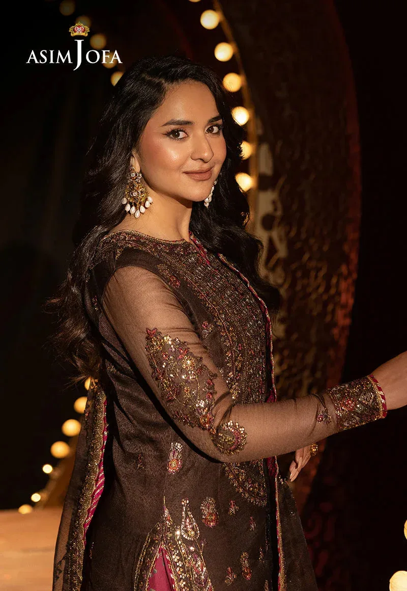 Asim Jofa Luxury Festive Rejoice Purple Net – view 5 – Poshaq