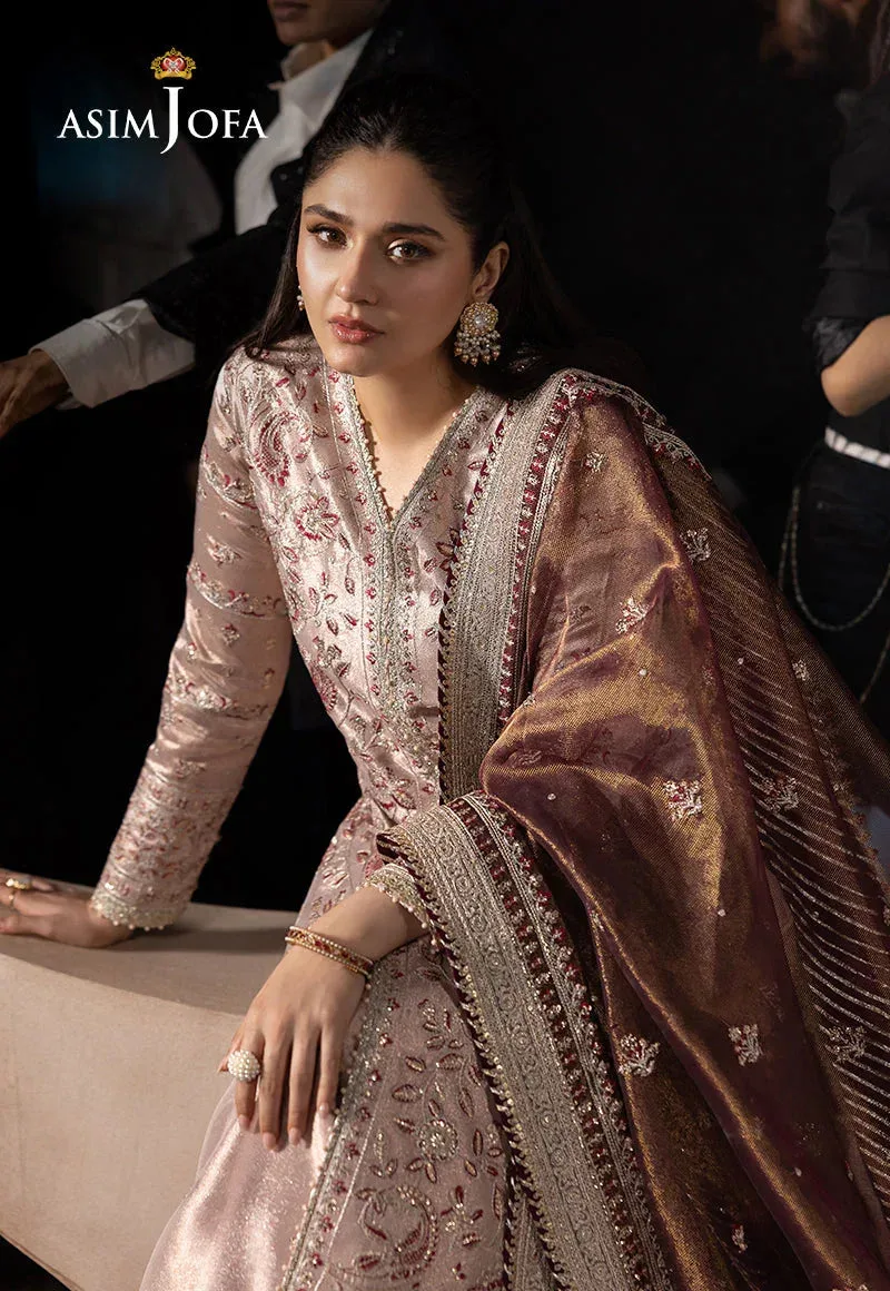 Asim Jofa Luxury Festive Rejoice Maroon Tissue – view 3 – Poshaq