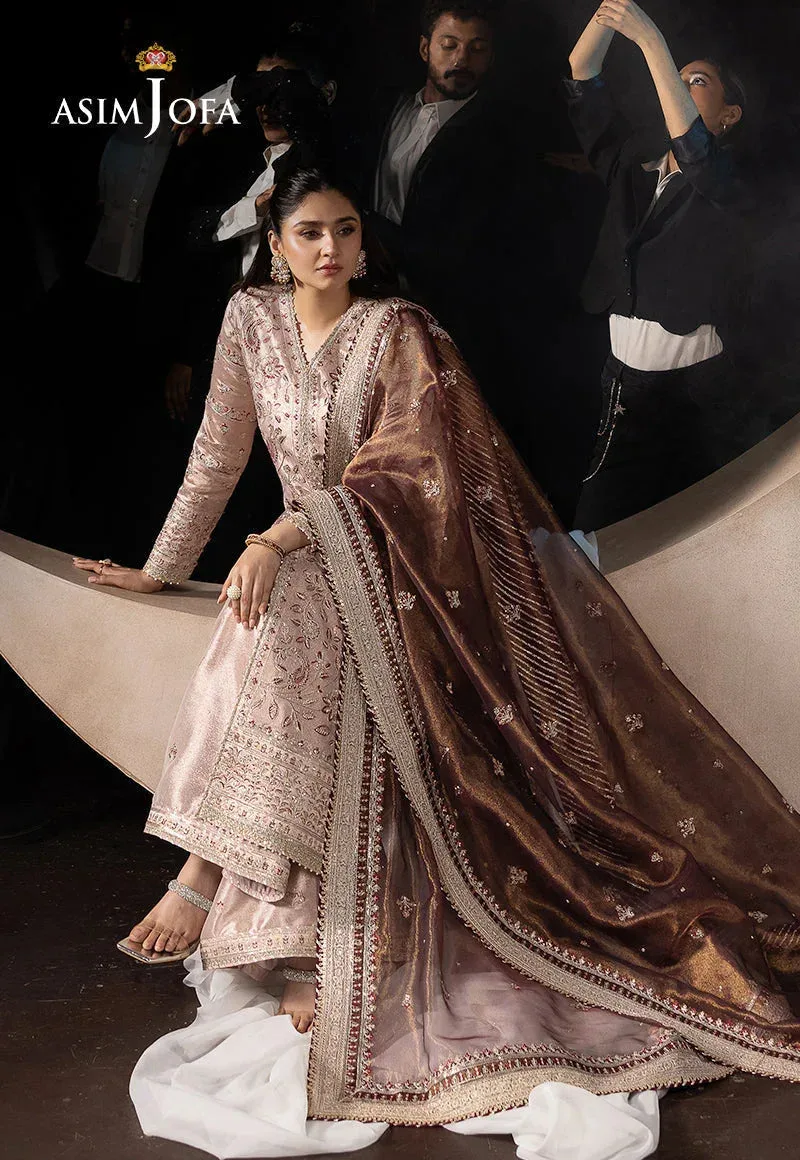 Asim Jofa Luxury Festive Rejoice Maroon Tissue – view 4 – Poshaq
