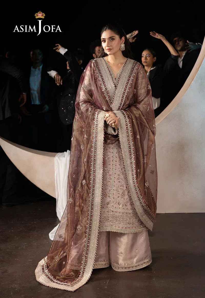 Asim Jofa Luxury Festive Rejoice Maroon Tissue – view 5 – Poshaq