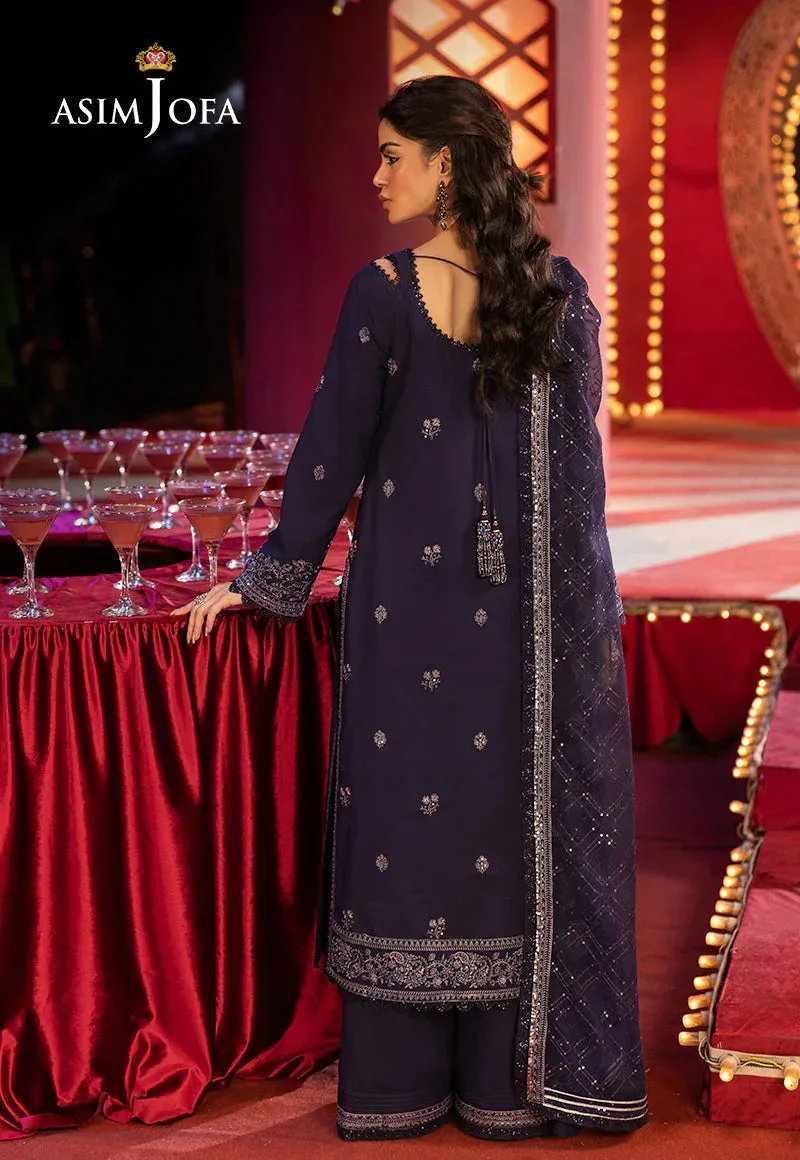 Asim Jofa Luxury Festive Rejoice Purple Silk – view 2 – Poshaq
