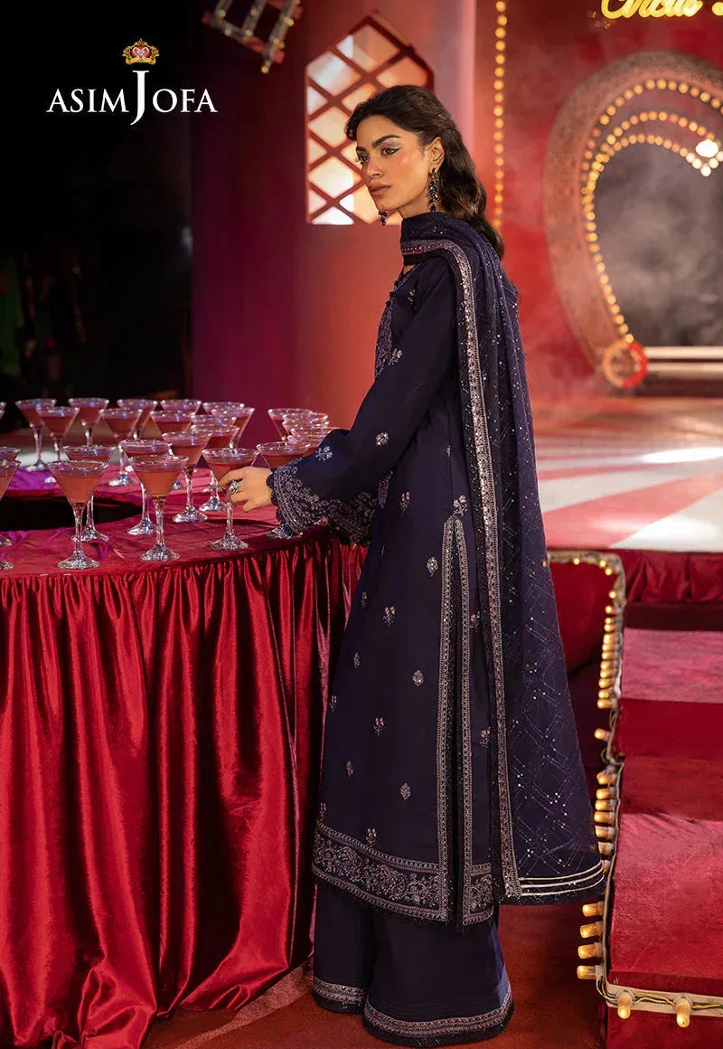 Asim Jofa Luxury Festive Rejoice Purple Silk – view 5 – Poshaq