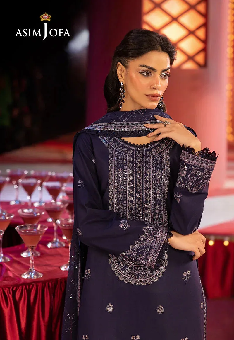 Asim Jofa Luxury Festive Rejoice Purple Silk – view 6 – Poshaq
