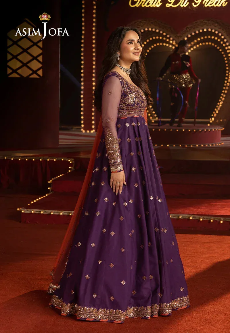 Asim Jofa Luxury Festive Rejoice Magenta Net – view 5 – Poshaq