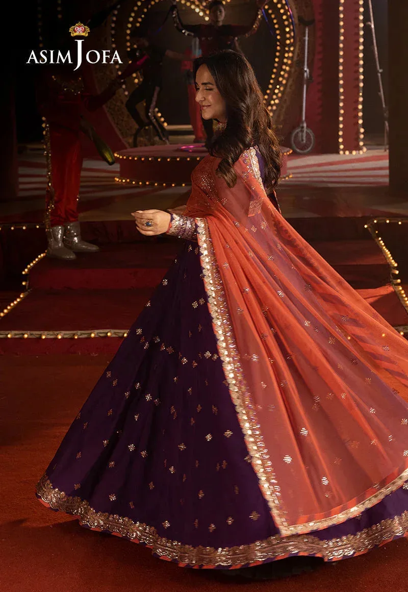 Asim Jofa Luxury Festive Rejoice Magenta Net – view 8 – Poshaq