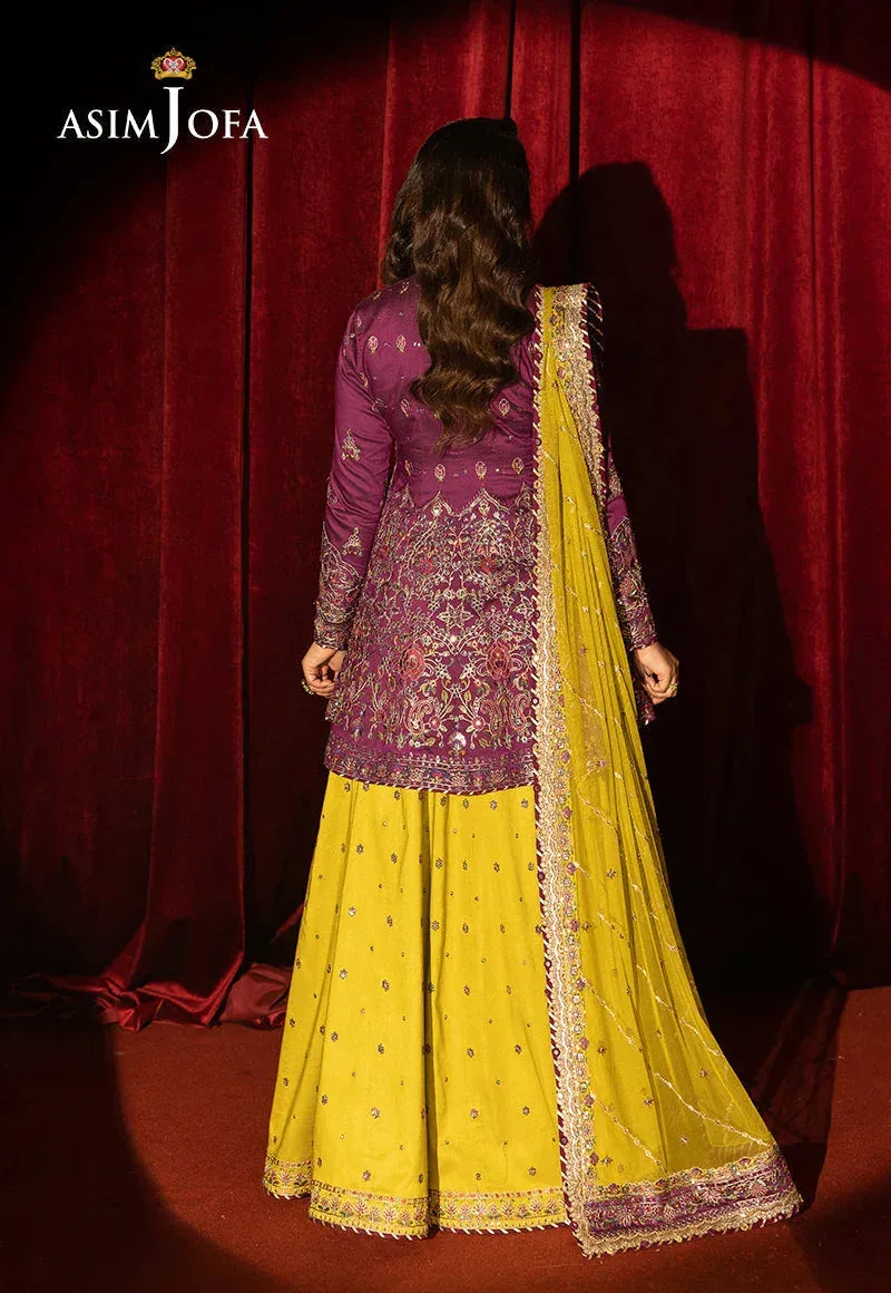 Asim Jofa Luxury Festive Rejoice Magenta Cotton Silk – view 2 – Poshaq