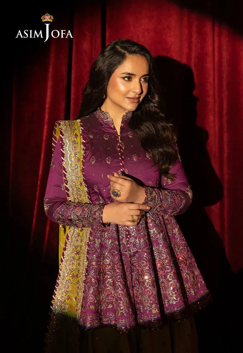 Asim Jofa Luxury Festive Rejoice Magenta Cotton Silk – view 3 – Poshaq
